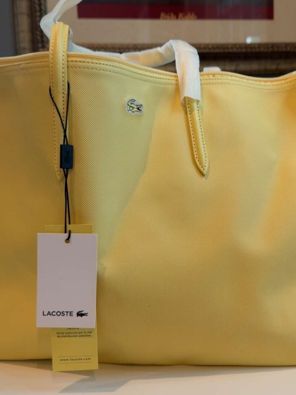 Lacoste Yellow Tote Bag